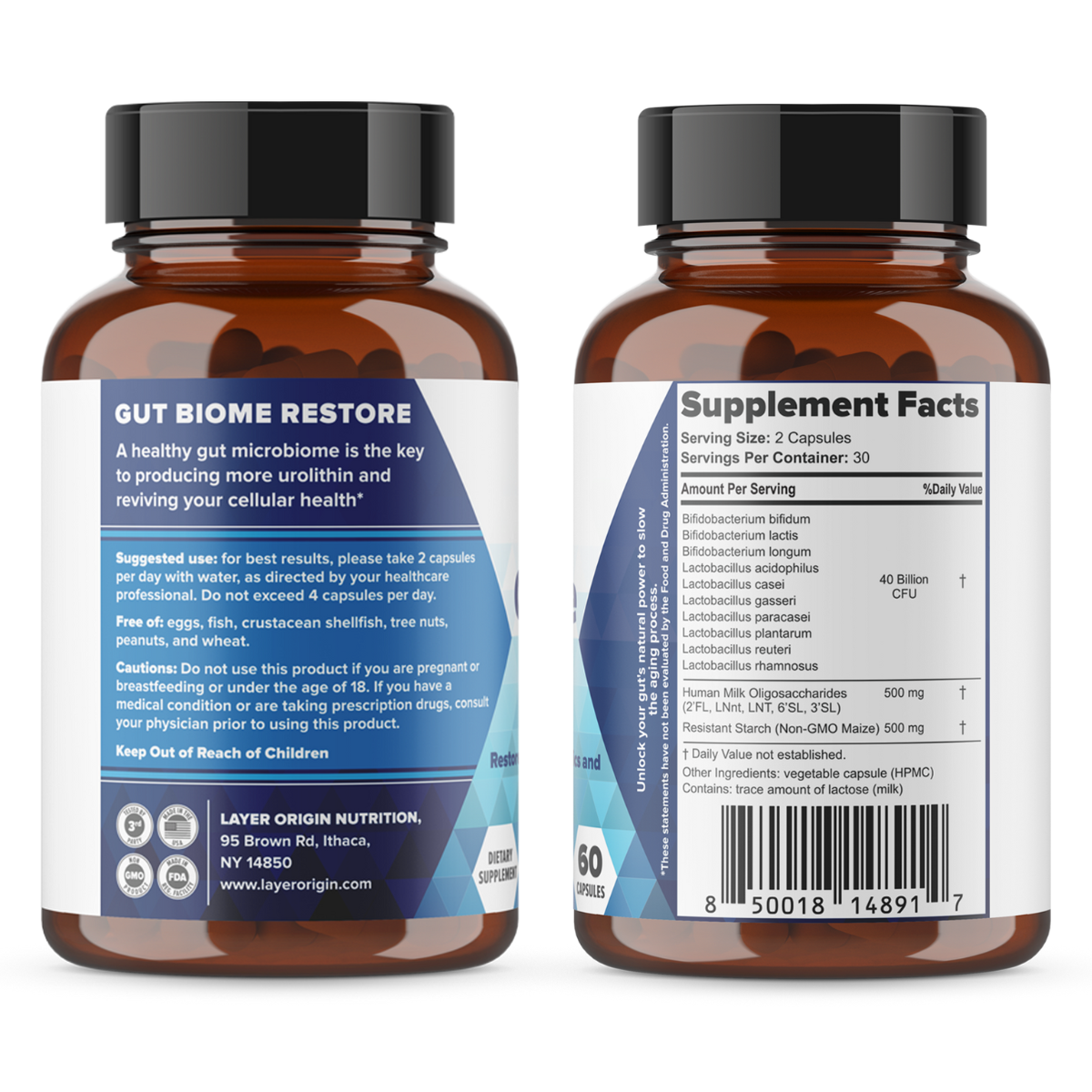The MitiAging Anti-Aging Bundle: Gut Biome Restore™ and Mitochondria Restore &amp; Revive™